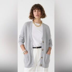 J. Crew Light Gray Open-Front Knit Cardigan